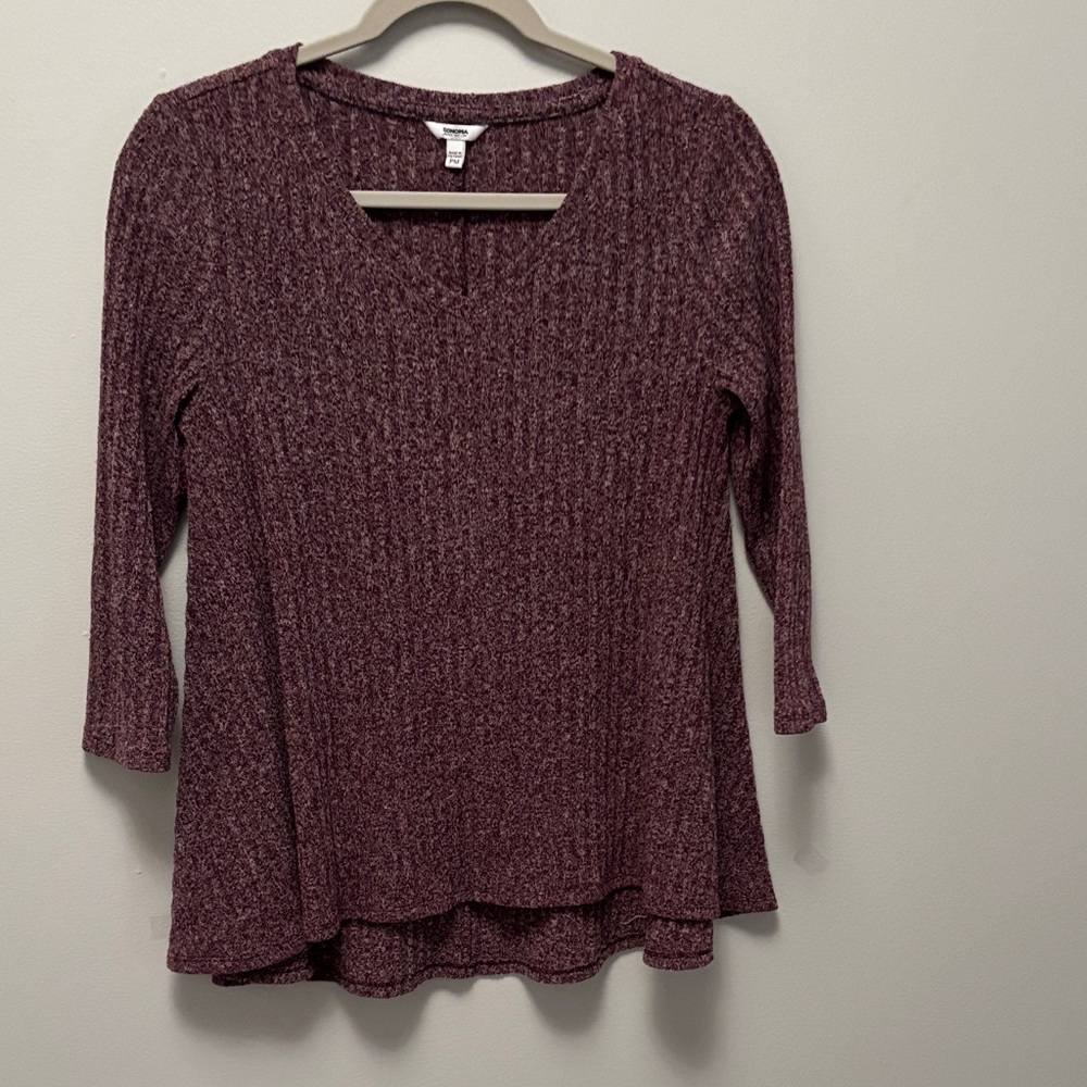 Sonoma Women's Burgundy Long Sleeve Top